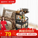 溢彩年华小推车落地置物架客厅可移动零食架子多层铁艺厨房储物架1881-BK