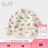 戴维贝拉（DAVE＆BELLA）春秋男童外套儿童男秋装婴儿男孩棒球服秋冬摇粒绒夹克男装上衣 汽车印花DB396-X 110 cm(5T(建议身高100-110cm))