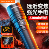 神火（SupFire）强光手电筒超长续航充电变焦超亮远射野户外应急军工便携巡逻防身