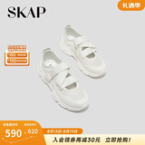 圣伽步（SKAP）玛丽珍鞋女款运动芭蕾透气软底单鞋 米白 37