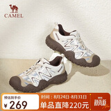 骆驼（CAMEL）经典丑萌鞋女时尚撞色户外休闲鞋 L24S469647A 米/银/咖 38