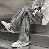 ONGOOSE日系瘦腿垂感休闲裤男秋季纯色复古高街痞帅男潮流高级感长裤子男