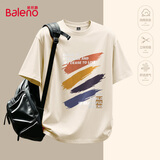 班尼路（Baleno）短袖t恤男夏季新款美式潮牌宽松纯棉五分袖上衣重磅休闲百搭衣服