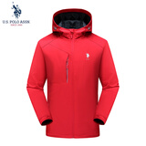 U.S. POLO ASSN.夹克外套男秋冬休闲冲锋衣男士棉服宽松棉衣保罗上衣 中国红 2XL