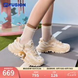 FILA FUSION 斐乐女鞋硬糖厚底休闲厚底老爹鞋运动鞋 【柯基】奶白/木灰-GB 36.5