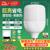 佛山照明大功率LED灯泡30W节能灯具E27螺口6500K白光柱形