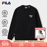 斐乐（FILA）官方男子套头运动卫衣秋季时尚休闲简约圆领套头衫长袖上衣男装 【加绒版】正黑色-BK 3XL