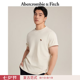 Abercrombie & Fitch经典小麋鹿图案情侣柔软纯棉短袖T恤上衣26春夏男装124-6014 暖米色 M (180/100A)