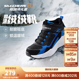 Skechers斯凯奇儿童秋冬休闲男女童二棉鞋轻质加绒保暖靴405222L/302583L 男童/黑色/宝蓝色/BKRY 30