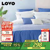 LOVO罗莱家纺 全棉四件套100%纯棉斜纹床单被套枕套双人200*230cm