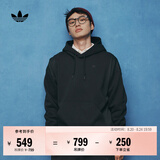 adidas简约宽松舒适运动连帽卫衣套头衫男阿迪达斯官方三叶草   黑色   XS