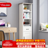 雅美乐角柜书柜带门书架落地角落简易客厅卧室阳台置物柜 暖白色