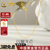 中国黄金（CHINA GOLD）18K金项链锁骨链素链O字链项链肖邦链麻花链送女友生日礼物 18K金针式肖邦链【约0.76g】