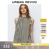 UR2026春季新款女装撞色格纹超宽松无袖罩衫衬衫UYU250031+ 黑色格子 (偏宽松) M (M-L)