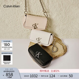 Calvin Klein【七夕礼物】休闲风单肩链条包包字母旋扣翻盖CK女包斜挎马鞍包