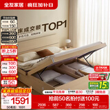 全友家居现代简约高箱储物收纳床主卧1.8米x2米双人大床家具政府补贴 【原木色 | 储物】床+床头柜*2+2K垫 1.5x2米【爆款+性价比超高】