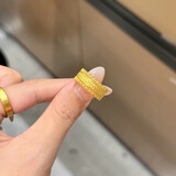 老字号999足金包银戒指腰缠万贯戒指宽面新款情侣对戒送女友礼物 腰缠万贯/女（细版）4mm 10码