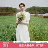 范思蓝恩月光裙 白色连衣裙女夏初恋领证小白裙24FS12002 白色 M