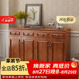 雷勒鞋柜新中式简约现代门厅柜客厅收纳柜子储物柜多功能美式玄关柜 405款160*34.3*100cm