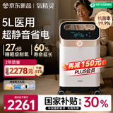 氧精灵5L升制氧机家用吸氧机老人医用级变频静音省电氧气机雾化国家补贴