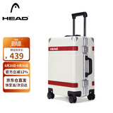海德（HEAD）行李箱男学生铝框拉杆箱女24英寸密码箱旅行箱子 白红色