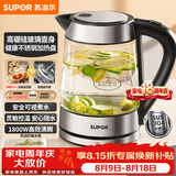 苏泊尔（SUPOR）玻璃电水壶热水壶高硼硅玻璃电热水壶 1.7L烧水壶 SWF17E26A