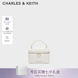 CHARLES&KEITH菱格链条手提斜挎小方包盒子包包女包七夕礼物送女友CK2-80782534 Cream奶白色 小包