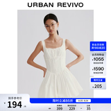 UR2026秋季新款女装法式蕾丝花边系带吊带花苞连衣裙UYU760048 本白 S