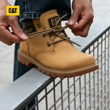 CAT卡特秋季户外休闲工装靴中帮时尚牛皮革大黄靴通勤工装靴