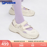 斐乐（FILA）FUSION斐乐玛丽珍凉鞋女鞋凉拖魔术贴海螺沙滩鞋 古白色/燕麦色-AO 36.5