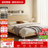 全友家居现代简约高箱储物收纳床主卧1.8米x2米双人大床家具政府补贴 【原木色 | 高脚】单床 1.8x2米【爆款+性价比超高】