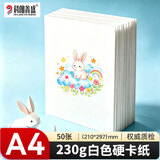 科朗鑫盛白卡纸加厚硬卡名片a4封面纸马克笔用纸美术绘画素描学生手工diy折纸剪纸桌签 A4荷兰白卡230g50张