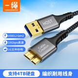 CABLE CREATIONUSB3.2GEN2公转Micro B硬盘线高速传输移动硬盘数据线适用三星note3/s5充电线东芝希捷连接线0.5米
