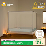 美朵嘉26新款婴儿防摔蚊帐1.8x2米家用A类母婴加密加厚三开门浅蓝