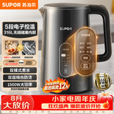 苏泊尔（SUPOR）1.5L侧显温度烧水壶316L不锈钢5段调温 恒温水壶 调奶器 冲奶粉小容量电热水壶SW-15J72L