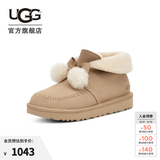 UGG秋季女士时尚舒适平底圆头蝴蝶结翻折鞋口懒人毛毛鞋 1153517 SWD | 木屑色 38