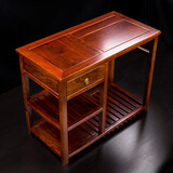 茶水柜多功能实木茶桌边柜电茶炉支架茶水柜茶台 抽屉侧茶水柜单框架加盖板