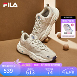 斐乐（FILA）火星1代|2代老爹鞋女鞋男鞋复古增高透气网面跑鞋通勤休闲鞋 奶白/木薯粉-GT 35.5