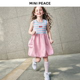 MiniPeace【时尚系列】MINIPEACE太平鸟童装女童连衣裙夏季儿童条纹背心裙