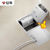 公牛（BULL）开关插座 双五孔十孔地插座 不锈钢纯平隐藏式地插 GD9Z256