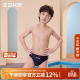 洲克（ZOKE）青少年儿童泳裤男中大童三角专业竞技训练舒适120626816 黑色 16
