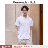 Abercrombie & Fitch经典小麋鹿图案美式复古通勤百搭短袖POLO衫26春夏男装124-6035 白色 M (180/100A)