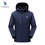 U.S. POLO ASSN.夹克外套男秋冬休闲冲锋衣男士棉服宽松棉衣保罗上衣 深蓝 2XL