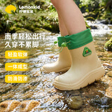 柠檬宝宝儿童雨鞋男女童雨靴防水防滑小孩上学水鞋束口户外轻便