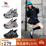 骆驼（CAMEL）银月户外复古老爹鞋厚底休闲鞋 L24A283742 灰/枪/黑 38