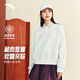 安踏小花卫衣丨易打理套头衫卫衣女秋季新款简约印花宽松长袖上衣