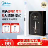美的（Midea）电动牙刷S1PX白色6刷头 5种模式 180天续航 磁悬浮声波马达男女士情侣成人/学生生日节日礼物推荐