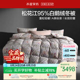 水星家纺羽绒被95%白鹅绒被子冬季加厚冬被芯双人羽绒被200cm×230cm1200g