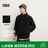 森马（Semir）王安宇同款外套男秋冬双面绒感针织夹克25保温摇粒绒109725108202
