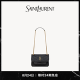 YSL圣罗兰 女士NIKI迷你复古皮革手袋ysl包包女包 黑色金链 U